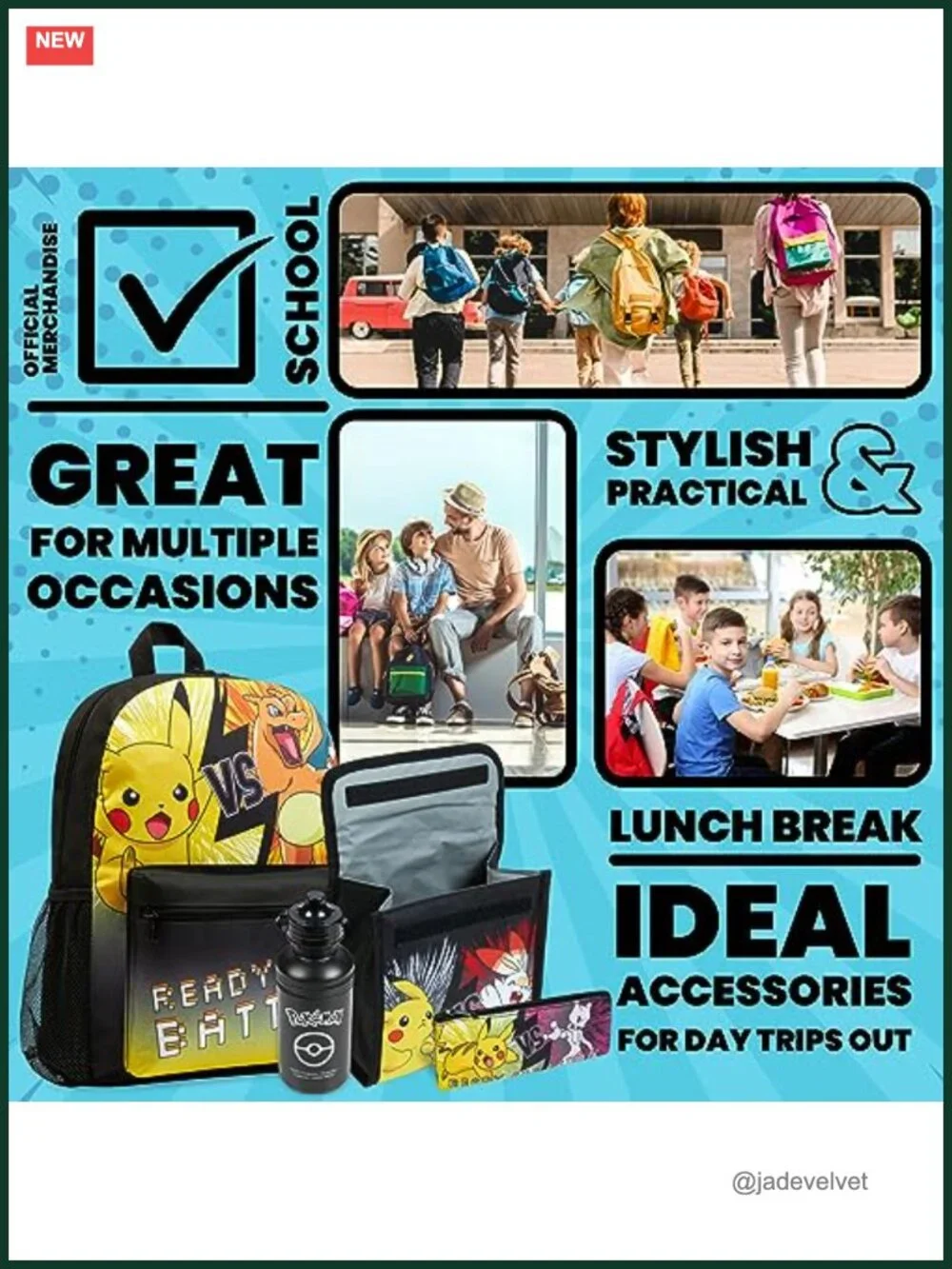 Kids Backpack Set with Pencil Case Water Bottle Lunch Bag Back to School